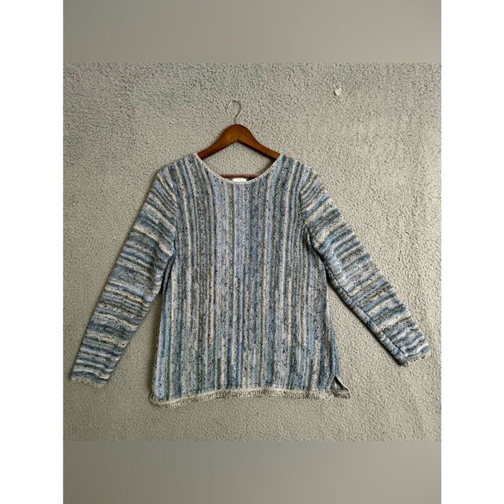 J Jill Light Blue Striped Women’s Pullover Sweater size XL - Picture 2 of 10